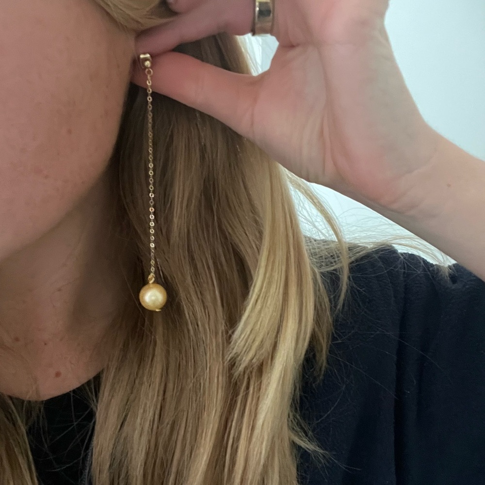 pearl drop dangle statement earrings